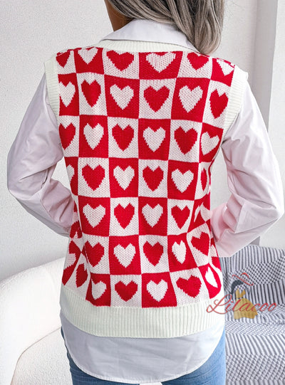 College Wind Love Knitted Sweater Vest