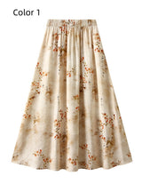 Print Tencel Cotton and Linen Skirt