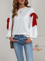 Loose Round Neck Long Sleeve Christmas Top