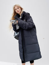 Loose Hooded Mid-length Cotton-padded Jacket Coat