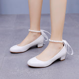 3 cm Round-headed Beaded Ribbon Shoes