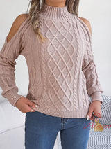 Leisure Twist High-necked Long-sleeved Sweater