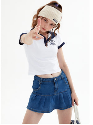 Polo Collar Short Sleeve T-shirt