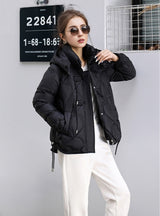 Short Thick Buckle Slim Cotton-padded Jacket