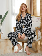 Long Sleeve Print Pajamas Suit