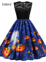 Lace Spell Print Swing Dress