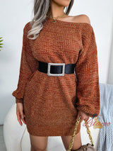 Women Casual Knitted Sweater Dress