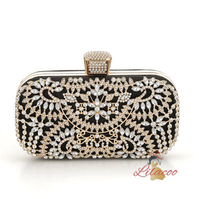 Diamond-studded Slung Portable Clutch Bag