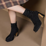 Square Toe and Thick Heel Booties