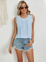 Round Neck Vest sleeveless Top Chiffon Shirt