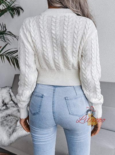 Twist Silm Waist Knit Navel Sweater