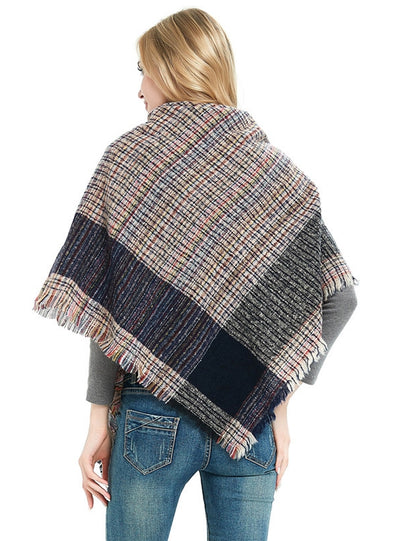 Autumn and Winter Plaid Triangle Scarf