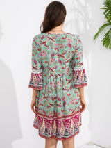 Floral Print Retro Bohemian Dress