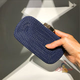 Hand-woven PU Chain Clutch Bag