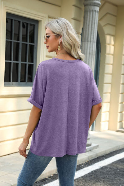 Round Neck Loose Short Sleeve T-shirt Top