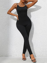 Slim-fit Tight Suspender Jumpsuit