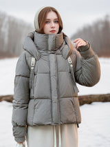 Short Loose Hooded Padded Down Coat