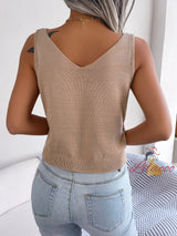 Casual V-neck Button Holiday Sweater Top