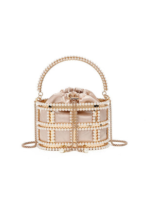 Chain Birdcage Pearl Handbag