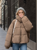 Hooded Short Cotton-padded Jacket Coat