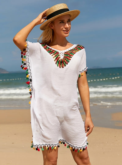 Bat Sleeve Swimsuit Cover Up Beach Dress