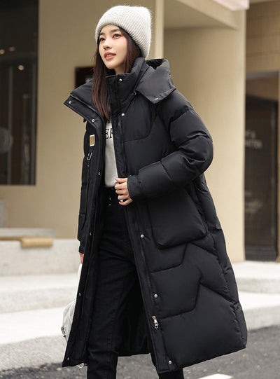 Medium and Long Over-the-knee Cotton-padded Jacket Coat