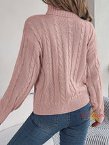 Leisure Solid Color Twist Long Sleeve Sweater