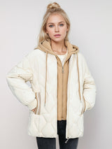 Fake Two Hooded Cotton-padded Jackets Coat