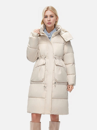 Medium and Long Slim Hooded Cotton-padded Coat