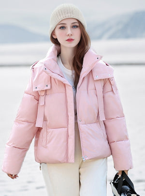 Loose Hooded Padded Cotton-padded Jacket Coat