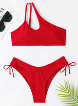 Ladies Beach One-shoulder Split Swimsuit