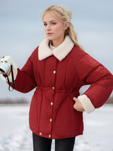 Short Thick Solid Color Cotton-padded Jacket