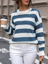 Contrast Striped Knitted Sweater