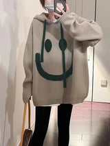 Smiling Face Loose Hooded Sweater