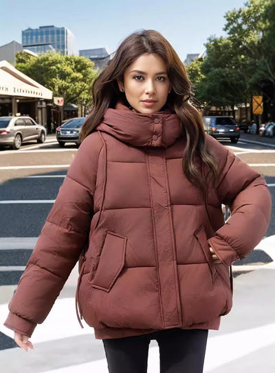 Thick Short Loose Hooded Cotton-padded Jacket