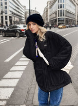 Thick Loose Short Corduroy Down Jacket Coat