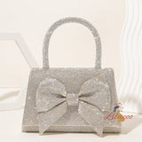 Women Full Rhinestone Bow Handbag