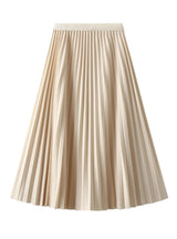 Drape Pleated Ice Silk Linen Skirt