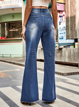 Mid-waist Micro-pull Denim Trousers Casual Pants