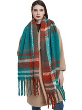 Thickened Coarse Fringed Plaid Scarf