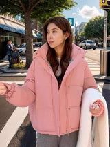 Color Matching Thick Winter Loose Down Coat