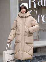 Thick and Loose Medium and Long Over-the-knee Cotton-padded Coat