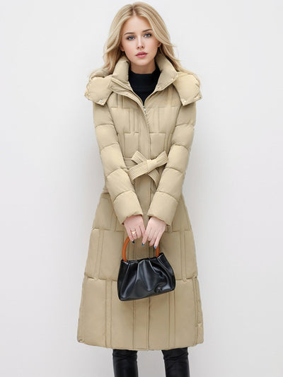 Hooded Slim Waist Cotton-padded Down Jacket