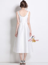 Hand-drilled Silm Waist Sling Dress