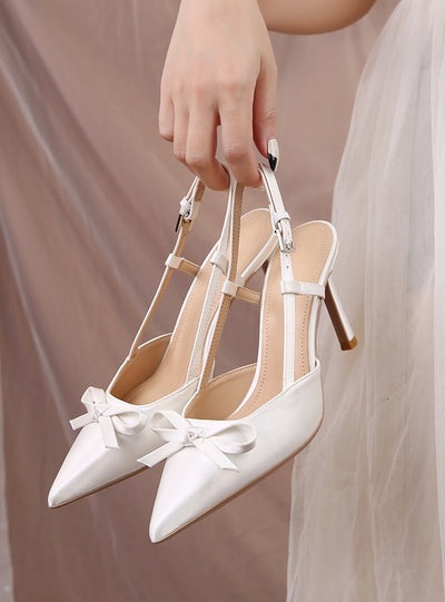 Pointed Bow High Heels Sandal