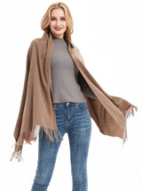 Bristle Fringed Solid Color Scarf