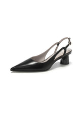 Patent Leather Thick Heel Tip Shoes