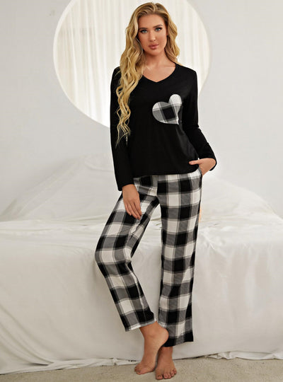 Silk-like Plant Printed Long-sleeved Pant