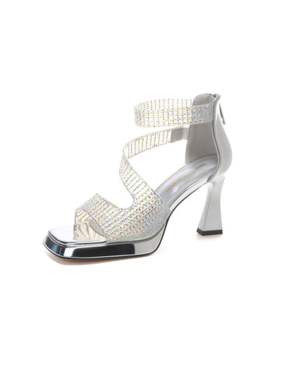 Rhinestone Platform Thick Heels Sandals