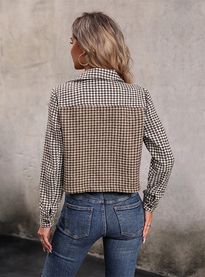 Houndstooth Autumn and Winter Short Jacket